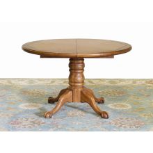 Oak Round Pedestal Base Table