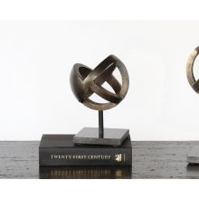 Small Antique Brass Ball Sculpture - Cleared Décor