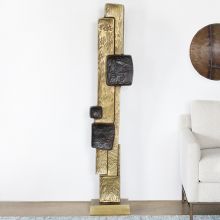 62" High Gold And Black Sculpture - Cleared Decor