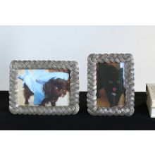 Set of 2 Silver Braided Picture Frames - 4x6 and 5x7