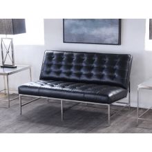 Mitchell Gold Major Love Seat in Black Leather
