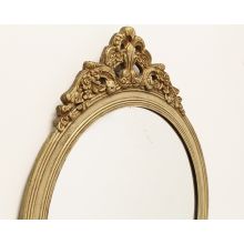 Wooden Round Fleur De Lis Mirror