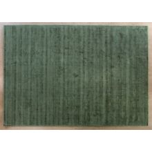 9' X 12' Green Hand Knotted Geometric Carved Rug