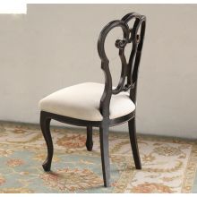 Black Italian Side Chair with Bone Seat