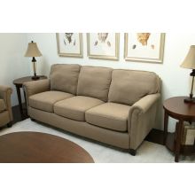 Taupe Rolled-Arm Sofa