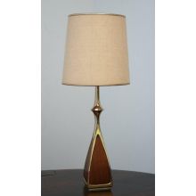 Danish Modern Brass and Rosewood Table Lamp