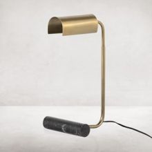 Weathered Brass And Black Marble Desk Lamp